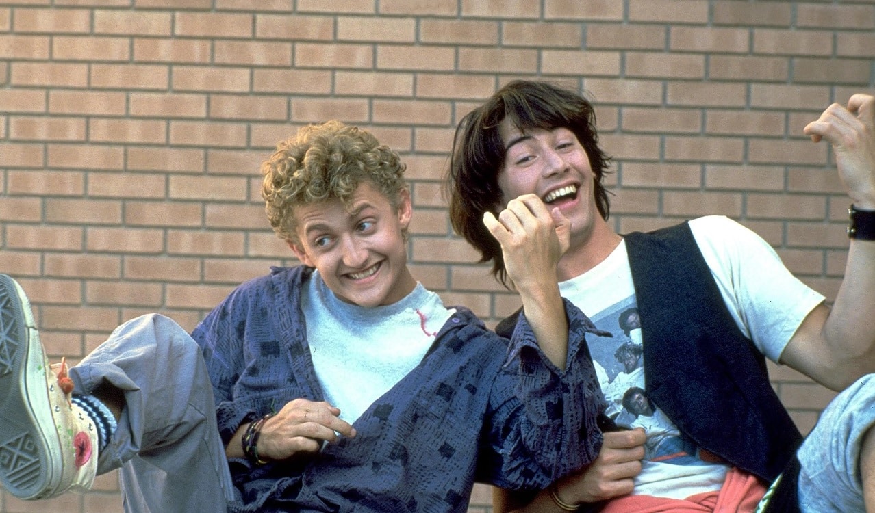 Keanu Reeves and Alex Winter at an event for Bill & Ted's Excellent Adventure (1989)