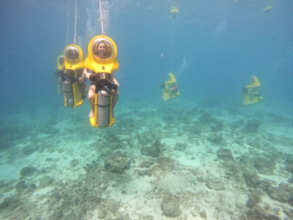 Our group during our tour underwater on our scooters!