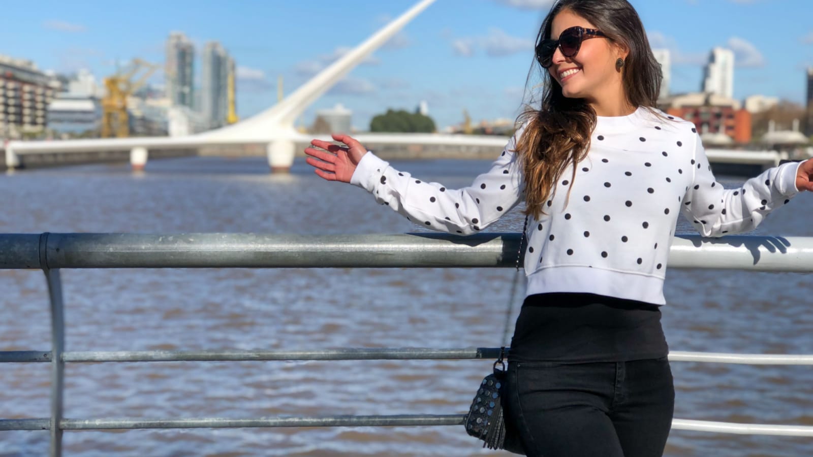 Beautiful Young Woman in Puerto Madero, Buenos Aires, Argentina