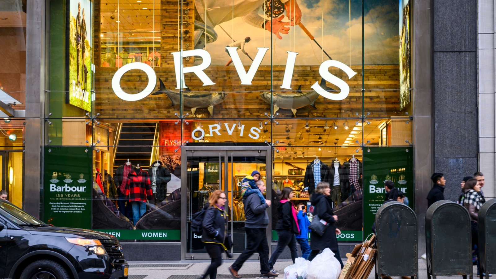 New York, New York, USA - November 7, 2019: Orvis store on Fifth Avenue in Manhattan.