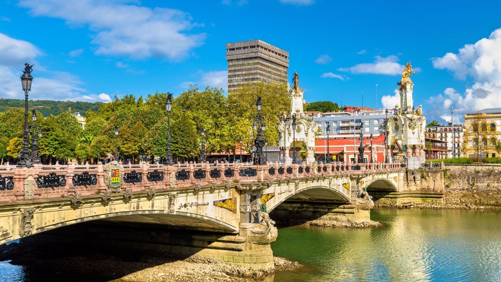 Maria Cristina Bridge over the Urumea river in San Sebastian - Spain