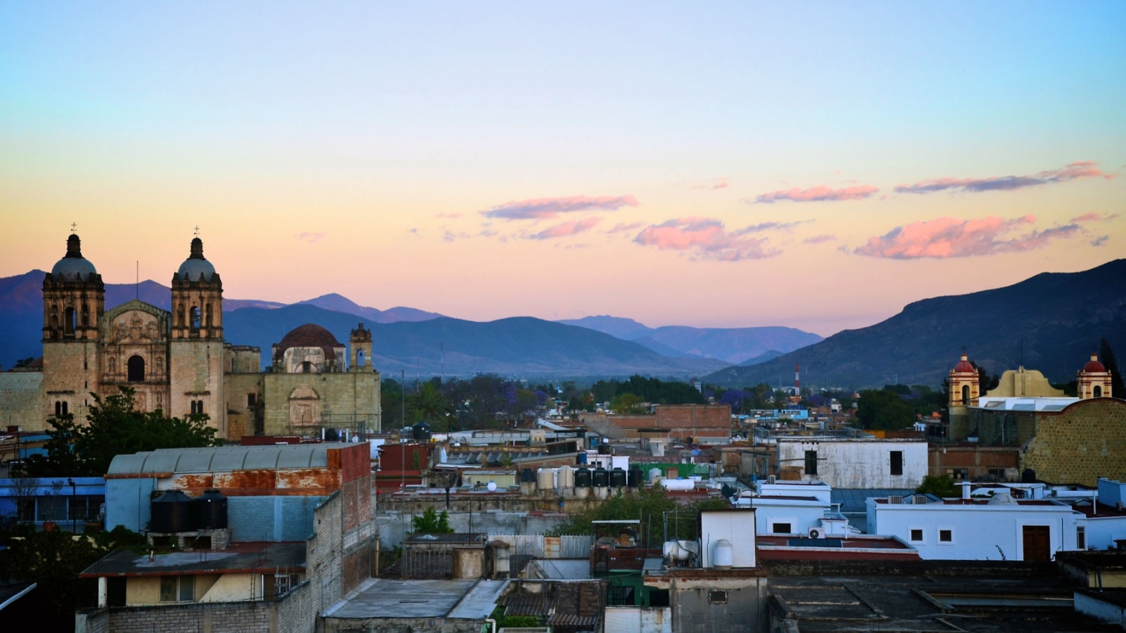 Oaxaca city view during sunset