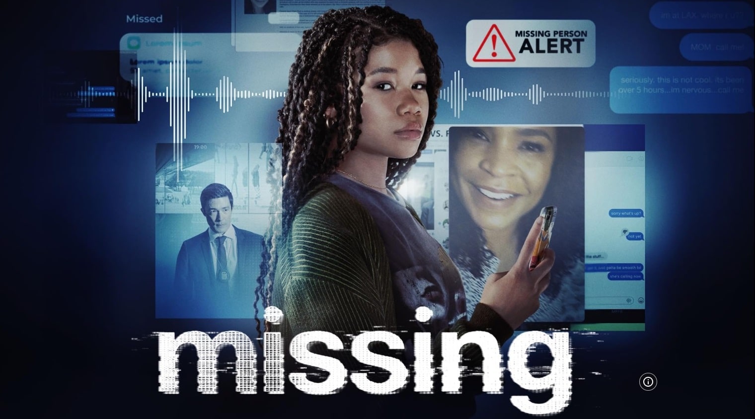 Nia Long, Daniel Henney, and Storm Reid in Missing (2023)
