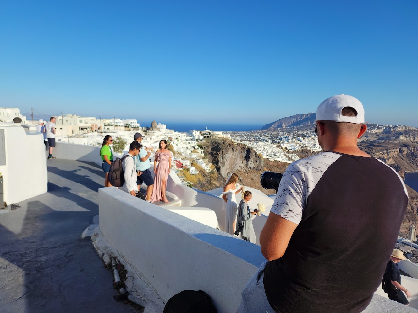 A wedding shoot taking place next to our flying dress shoot