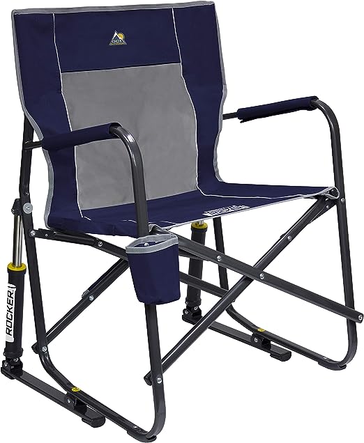 GCI Outdoor Freestyle Rocker Portable Rocking Chair & Outdoor Camping Chair, Indigo Blue