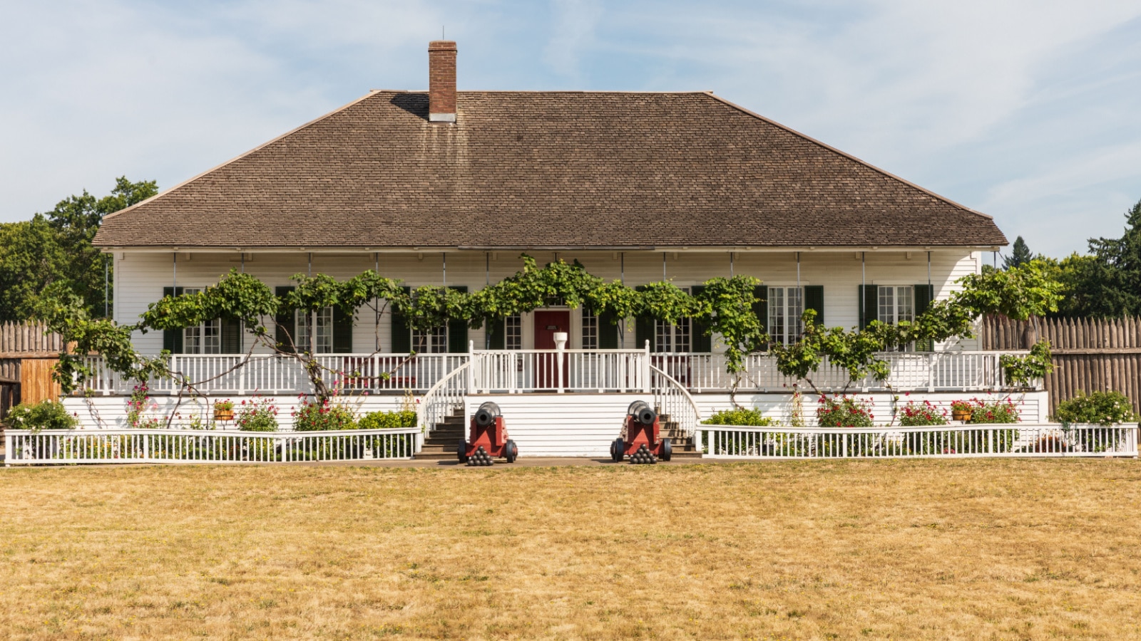 USA, Washington State, Fort Vancouver National Historic Site. August 20, 2019. The Chief Factor's house at the Hudson's Bay Company's Fort Vancouver.