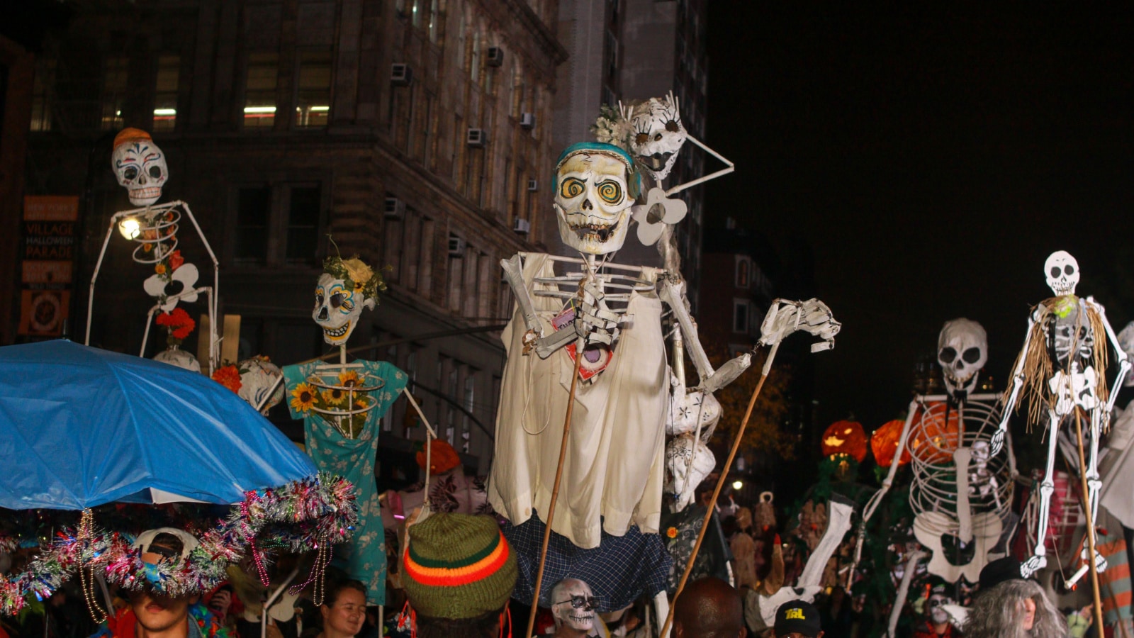 New York , New York /USA - 10/31/2019 New York City Halloween Parade marching up 6th ave.