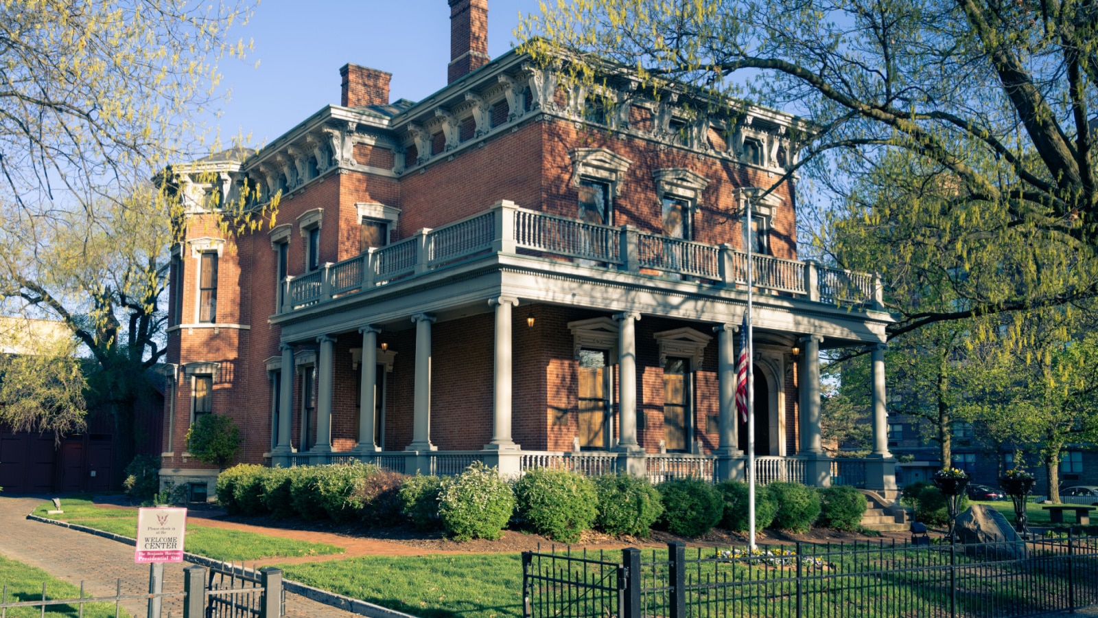 Indianapolis, Indiana, USA, April 4, 2020. Home of Benjamin Harrison who was a senator and later was the twenty-third President of the United States constructed in 1867.