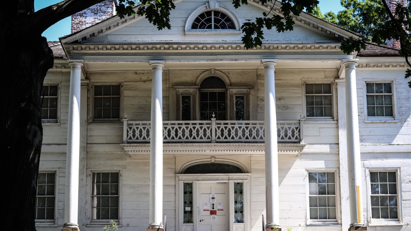 New York City, NY United States - June 30, 2022: The Morris-Jumel Mansion is a historic museum, home to Aaron Burr, war room to George Washington. A topic of ghost tours and paranormal investigations.
