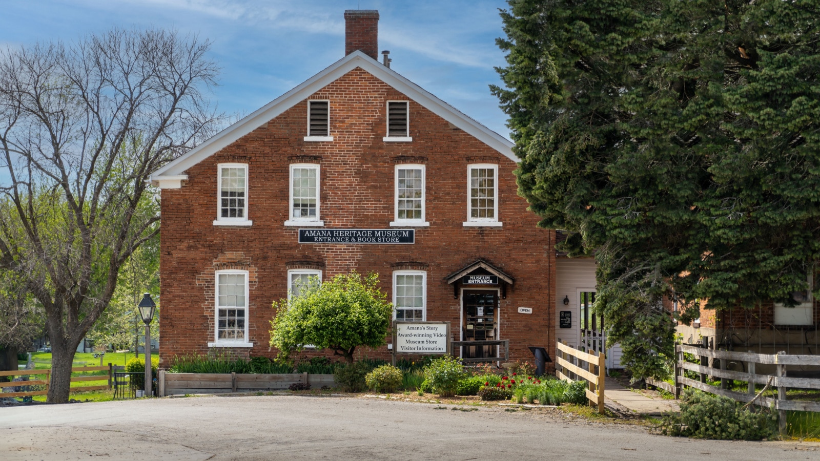 Amana, Iowa - May 1, 2023: Amana Colonies founded by German Radical Pietists. Amana Heritage Museum