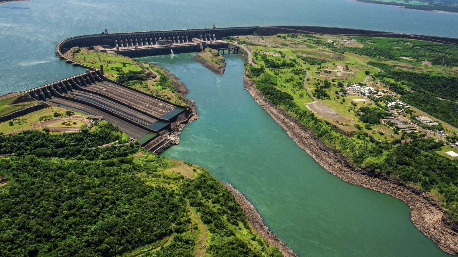 Electrical dam in South America.