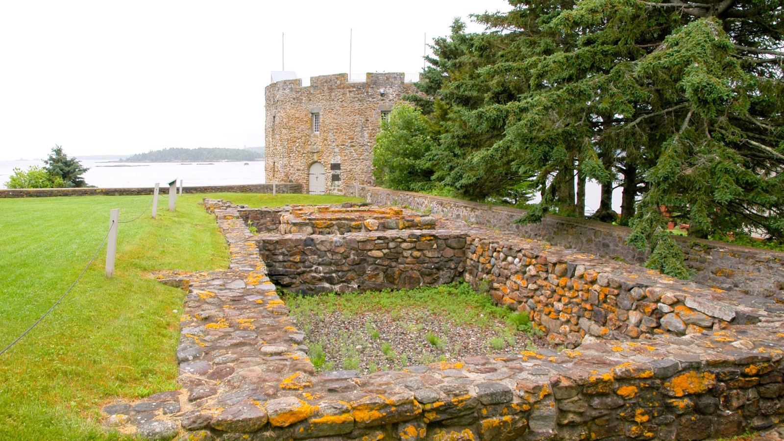 Colonial Pemaquid State Historic Site building foundations Maine