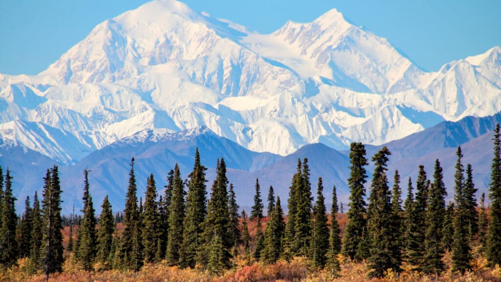 Denali is the highest mountain peak in North America, located in Alaska.