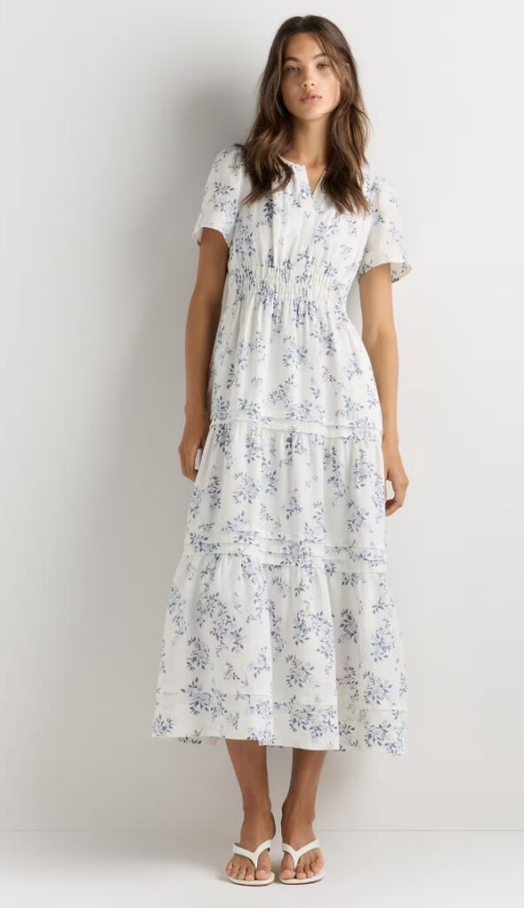 100% European Linen Tiered Maxi Dress