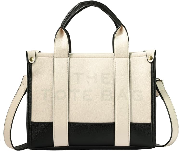 Tote Bags for Women,Paneled color PU leather Bags with zipper, Shoulder,Crossbody or Handle Bag for Travel Work