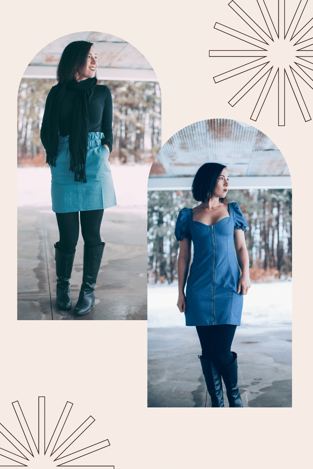 Trying Trends – Styling a Denim Skirt & Dress With Leggings + Boots for  Winter - Have Clothes, Will Travel