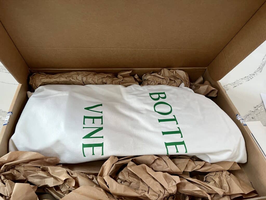 Packaging of Bottega Veneta bag directly from Bottega Veneta is just as large as FWRD, but the bag is laid flat