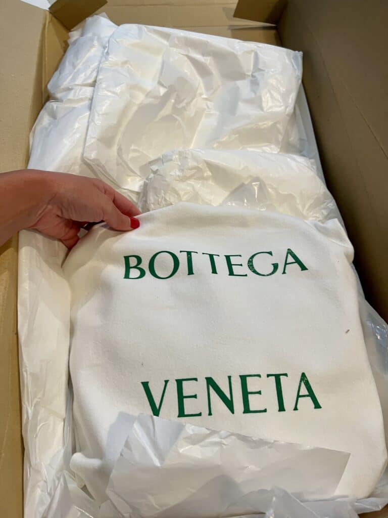 FWRD box with Bottega Veneta bag inside with dust cover