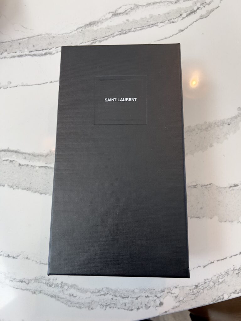 Black saint laurent shoe box