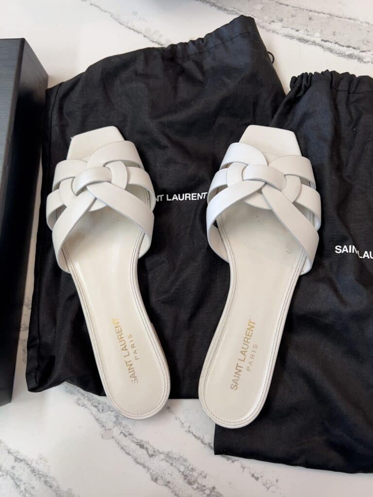 My Saint Laurent Tribute sandals with black individual dust covers 