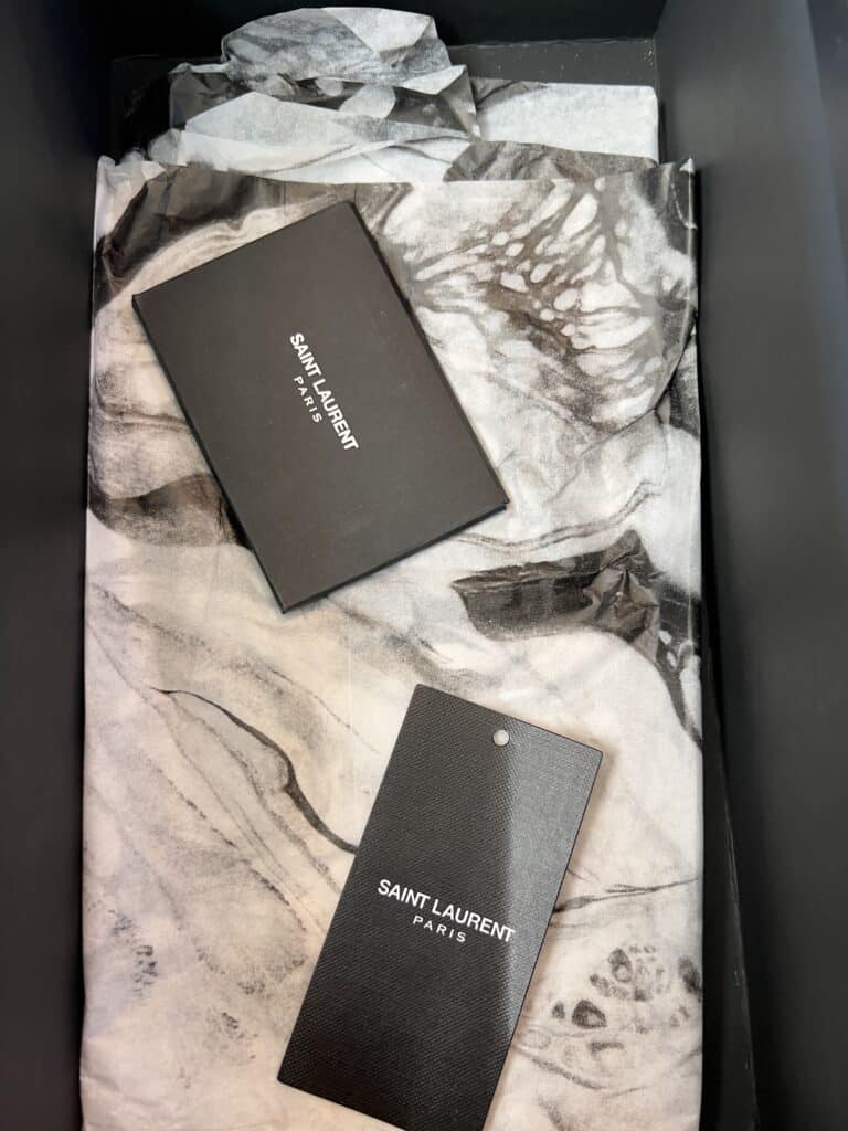 Saint Laurent authenticity paperwork 