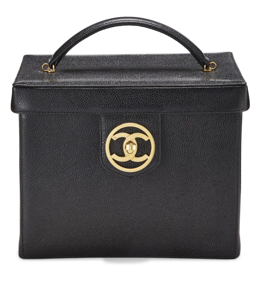 CHANEL
BLACK CAVIAR CIRCLE 'CC' VANITY LARGE