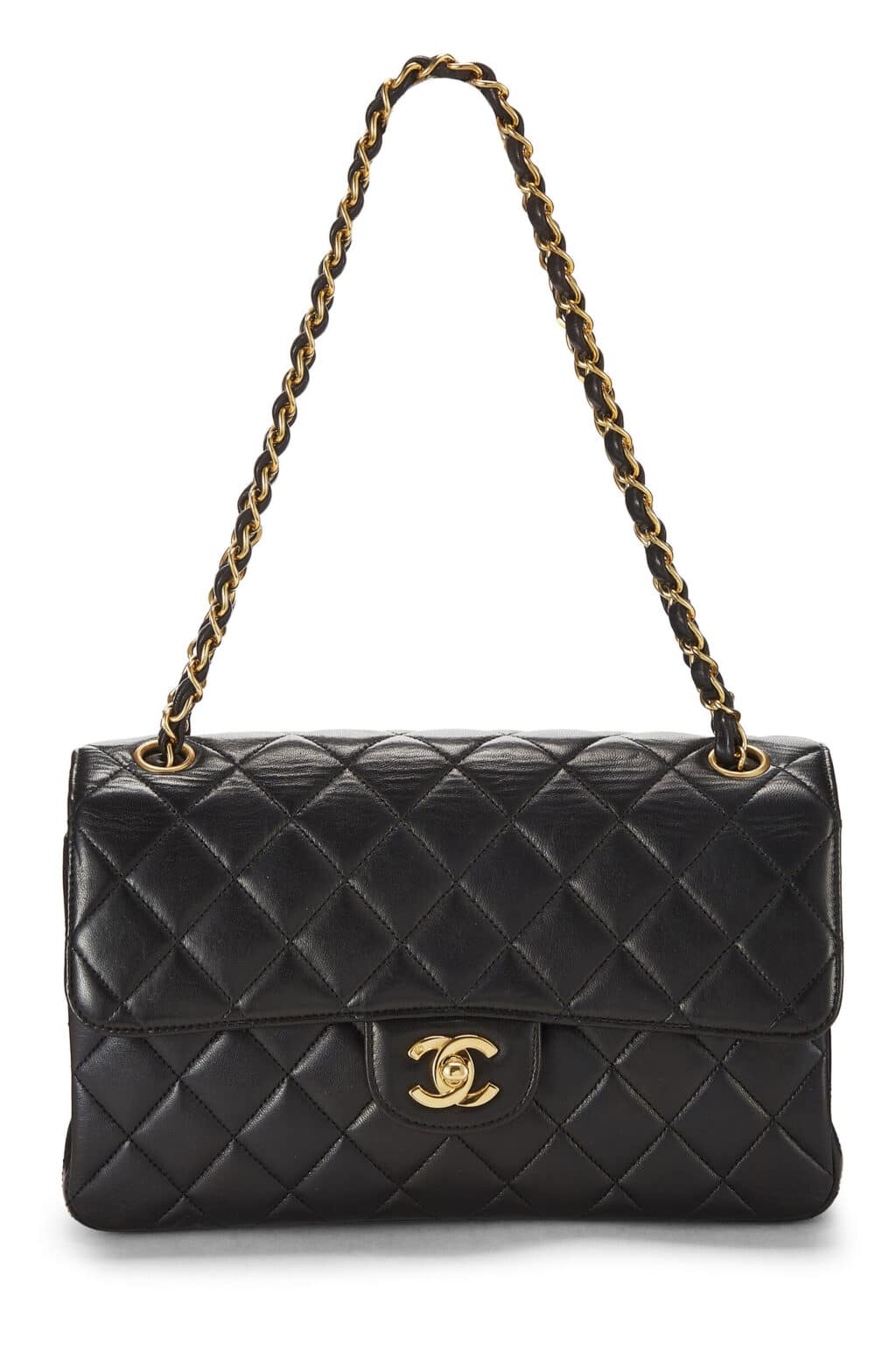 CHANEL BLACK QUILTED LAMBSKIN DOUBLE SIDED CLASSIC FLAP MEDIUM