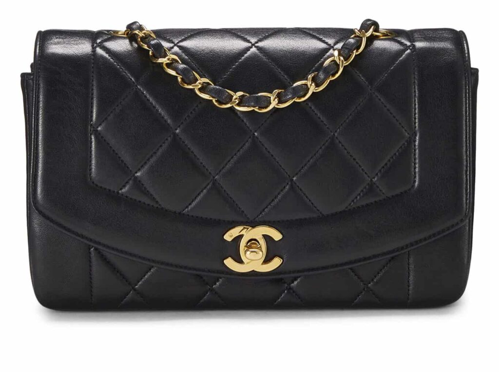 CHANEL
BLACK QUILTED LAMBSKIN DIANA FLAP SMALL