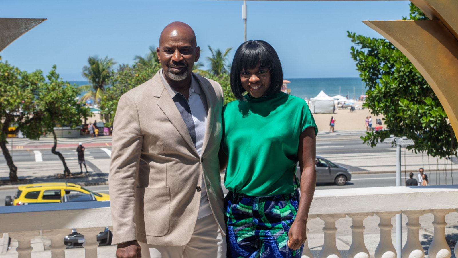 Rio de Janeiro, september 19, 2022: Actress Viola Davis and her husband and producer Julius Tennon during a photocall of the movie The Woman King, at the Copacabana Palace Hotel.