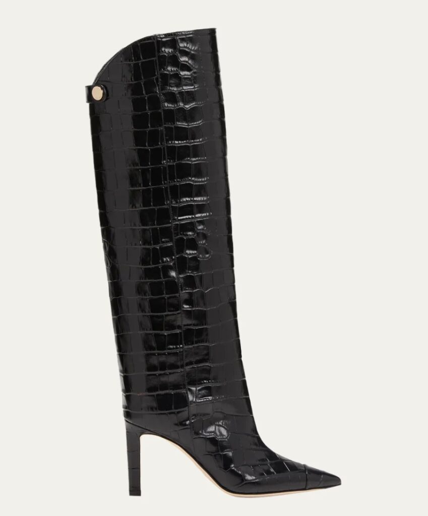 JIMMY CHOO
Alizze Croco Stiletto Knee Boots