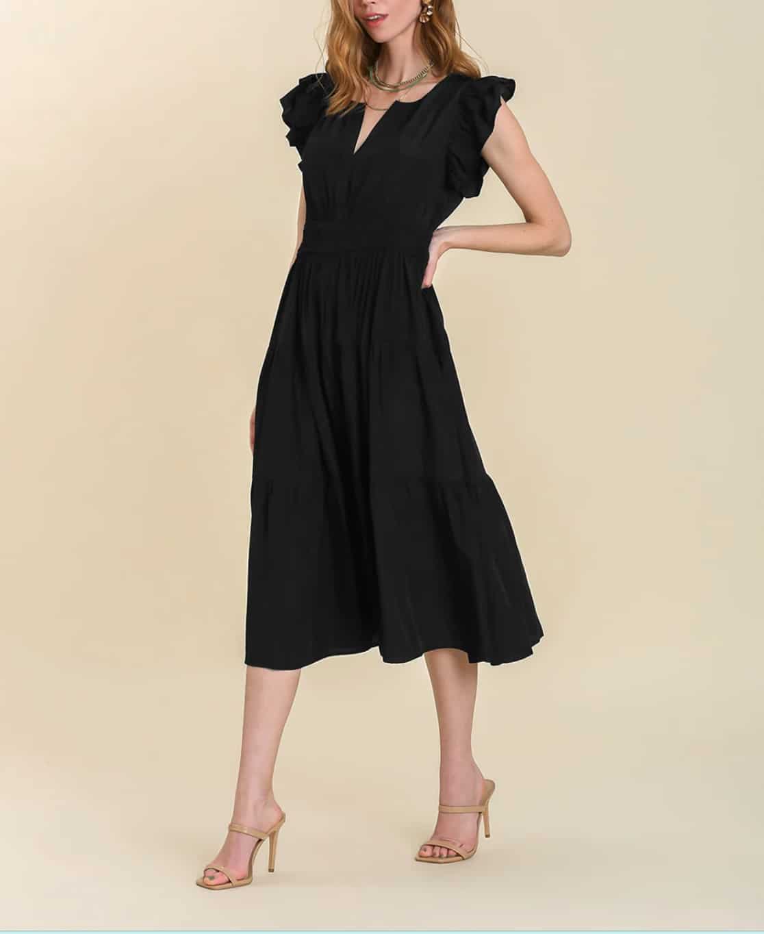 UMGEE U.S.A. | Black Smocked-Waist Midi Dress - Women