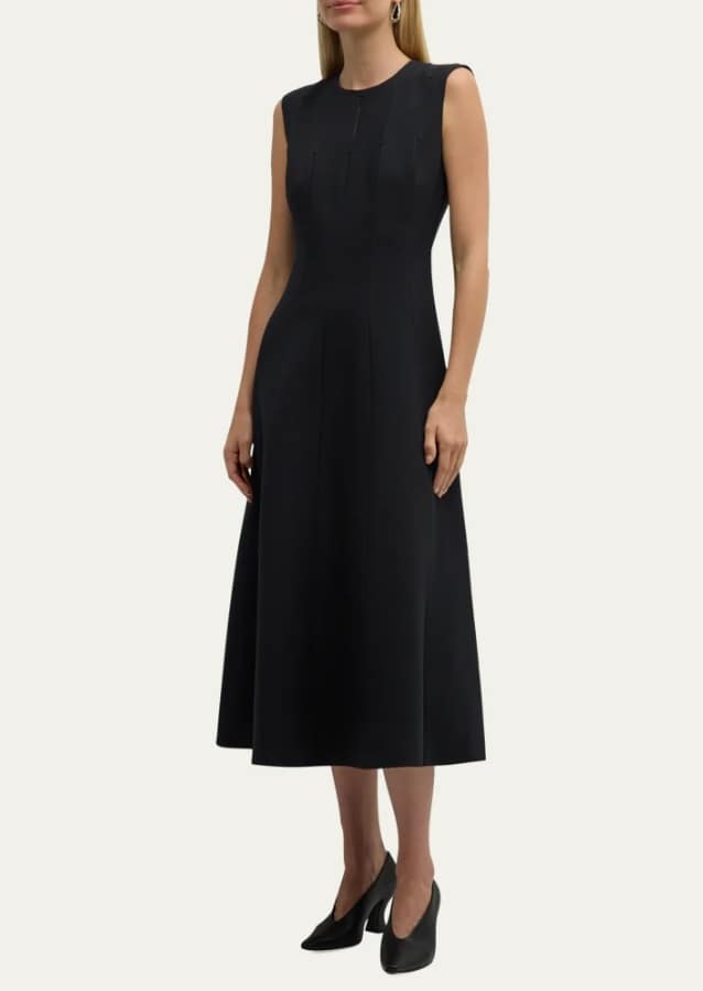 LAFAYETTE 148 NEW YORK
Sleeveless Cutout Wool-Silk Midi Dress