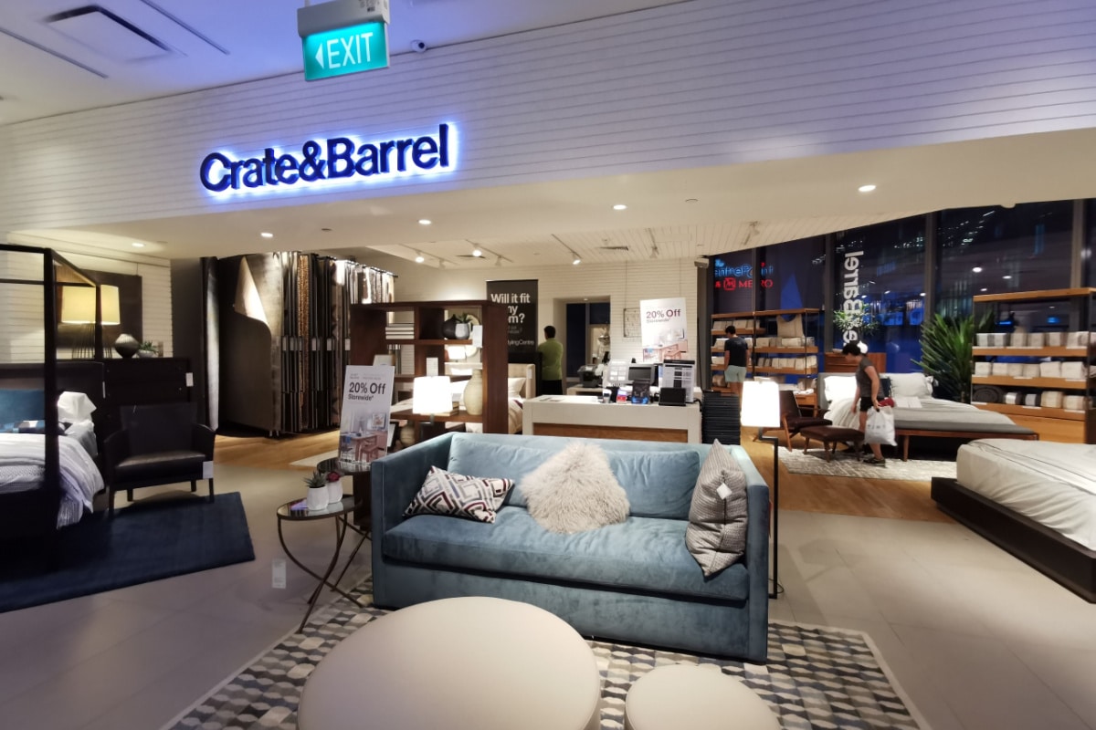 Crate & Barrel furniture store at Orchard Central during dinner time, May 26/2019 Singapore