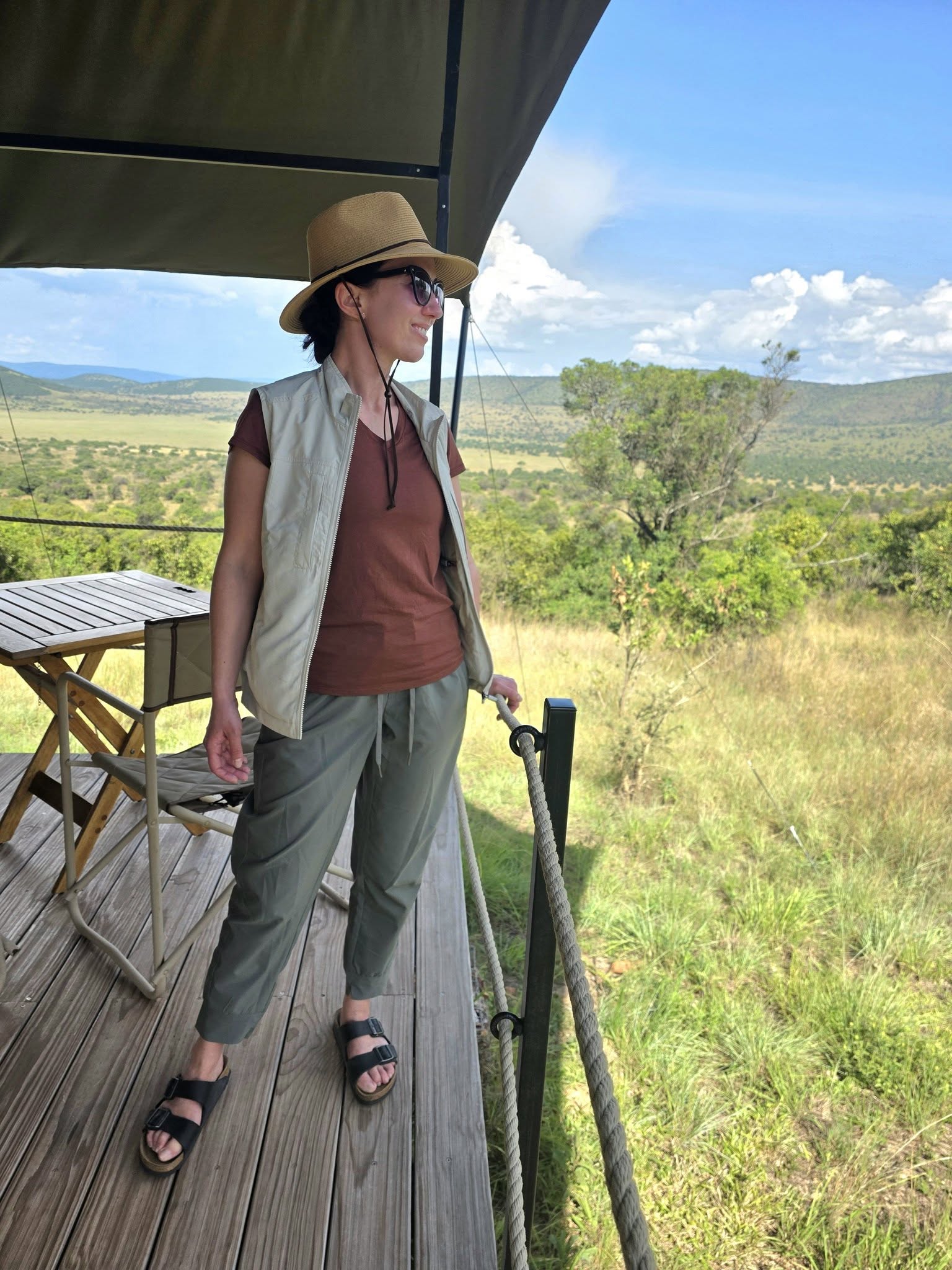 Lindsey's safari outfit in Rwanda