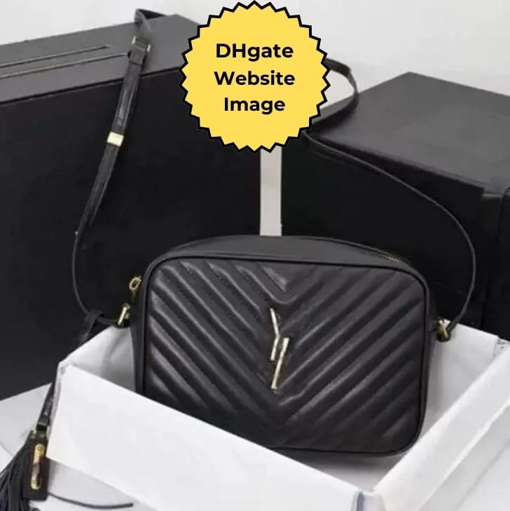 DHgate website image of Designer Bags LOU CAMERA BAG IN QUILTED LEATHER Luxury Handbags featuring an adjustable leather strap SHOULDER BAG Crossbody Bas Women Storages 1819