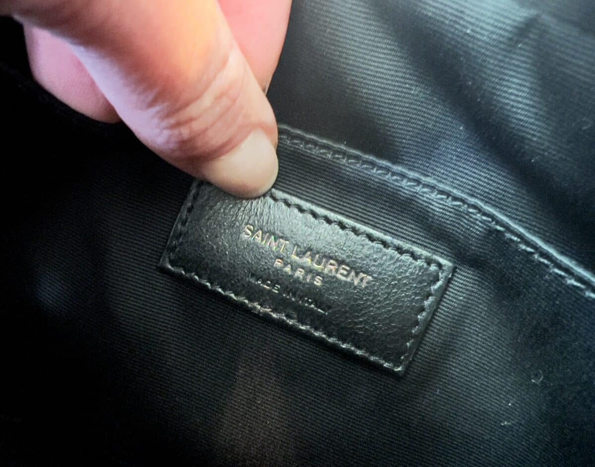 The real label for the YSL bag