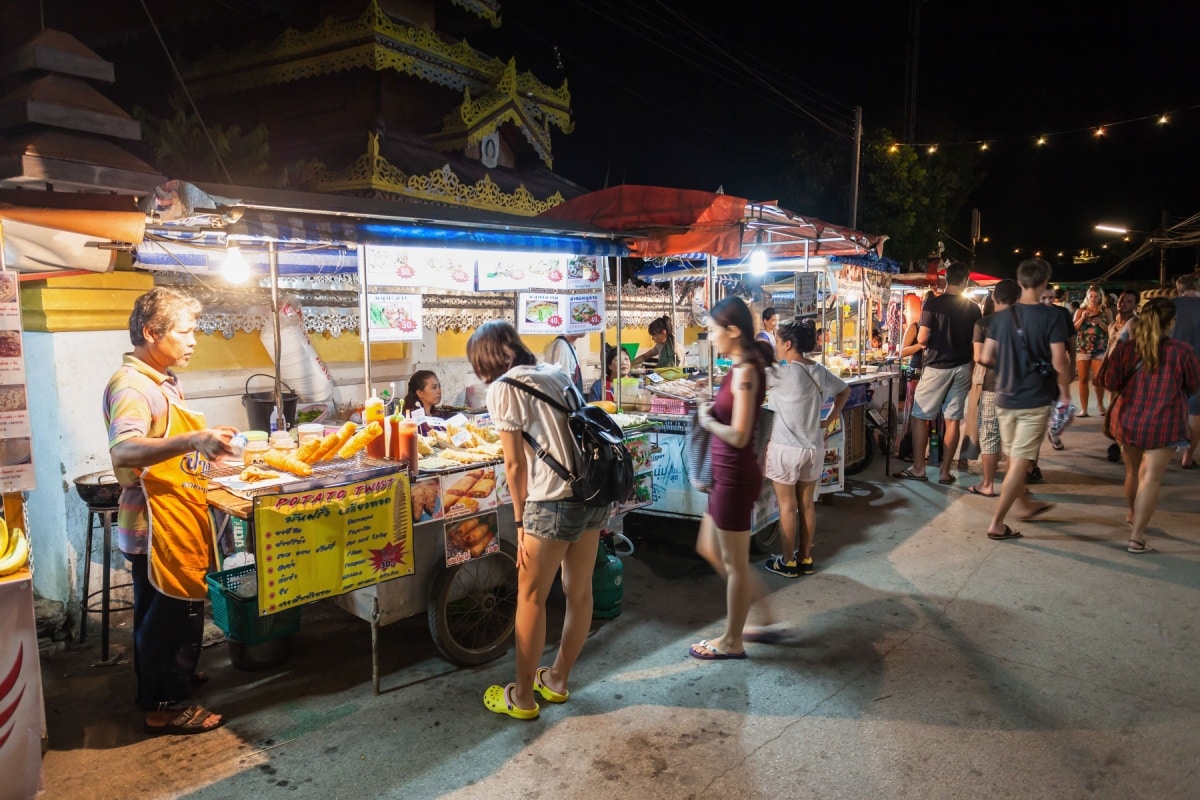 PAI, THAILAND - NOVEMBER 01, 2014: Night Market in Pai, nothern Thailand.