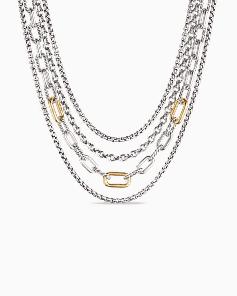 Chain necklace in gold and silver