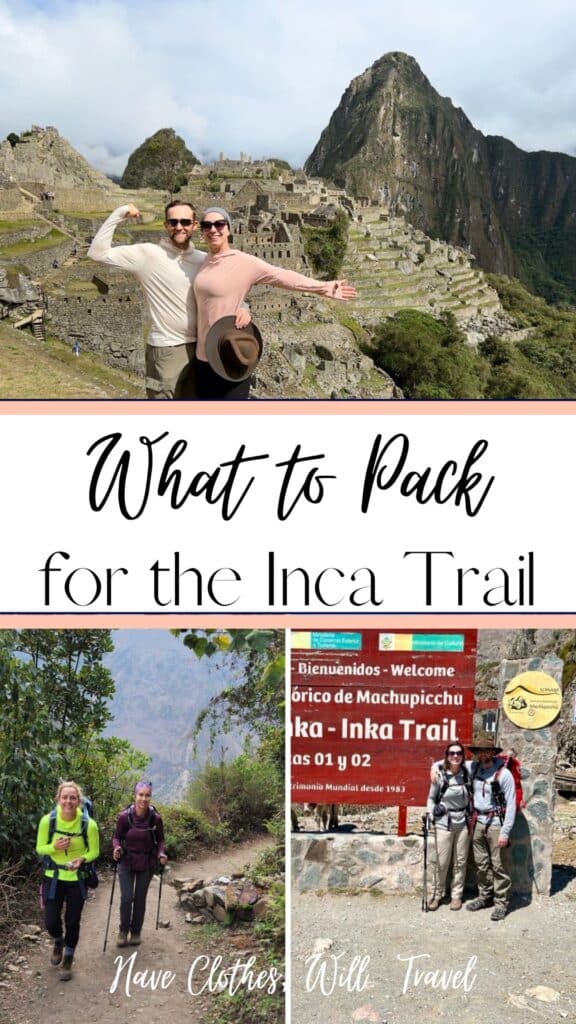 This is my tried-and-true Inca Trail packing list, which I used along with everyone who came with me on the Have Clothes, Will Travel Inca Trail Tour in November! This packing list will work no matter what time of year you are hiking the Inca Trail. I will be making suggestions for both the dry and rainy season.