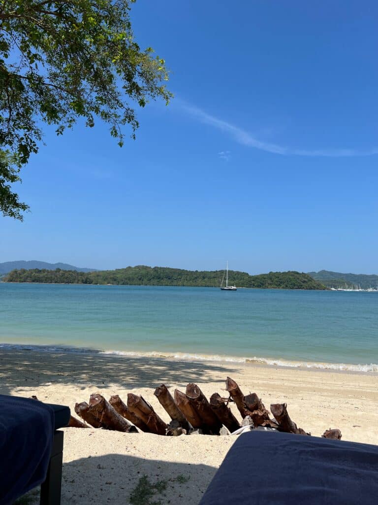 The beach area at The Naka Island Resort & Spa