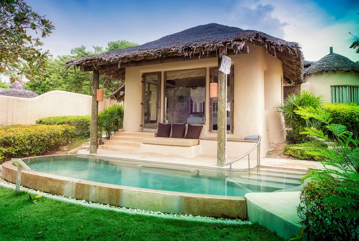 Phuket Thailand-March 27:Tropical Pool Villa 1 Bedroom Villa,1 King, Sofa bed, Garden view, Private pool room interior of
The Naka Island, a Luxury Collection Resort & Spa, Phuket, Thailand on Ma