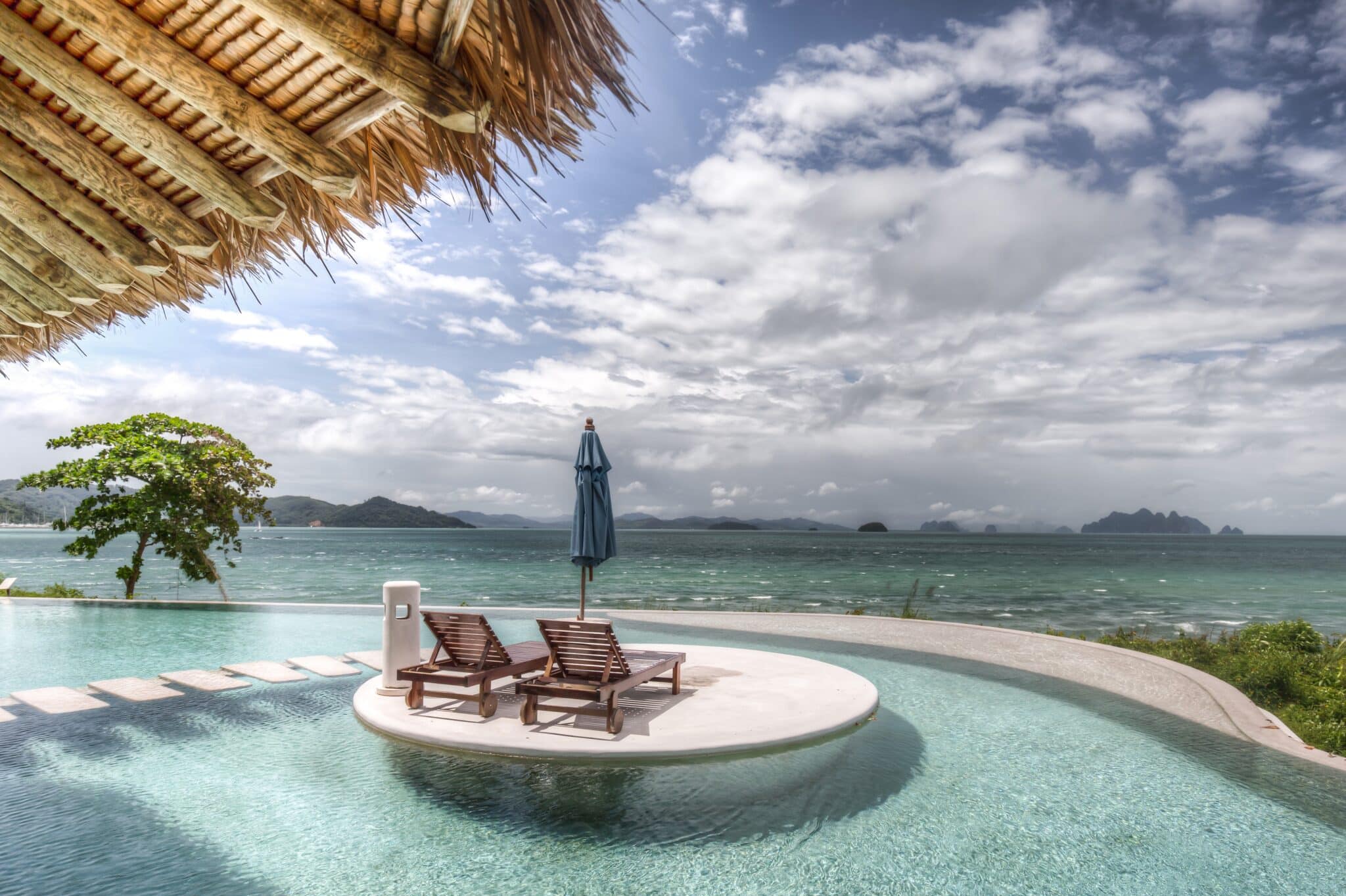 Phuket, Thailand - February 8 2018: The oceanfront Royal Horizon pool villa at Naka Island, a Luxury Collection resort near Phuket