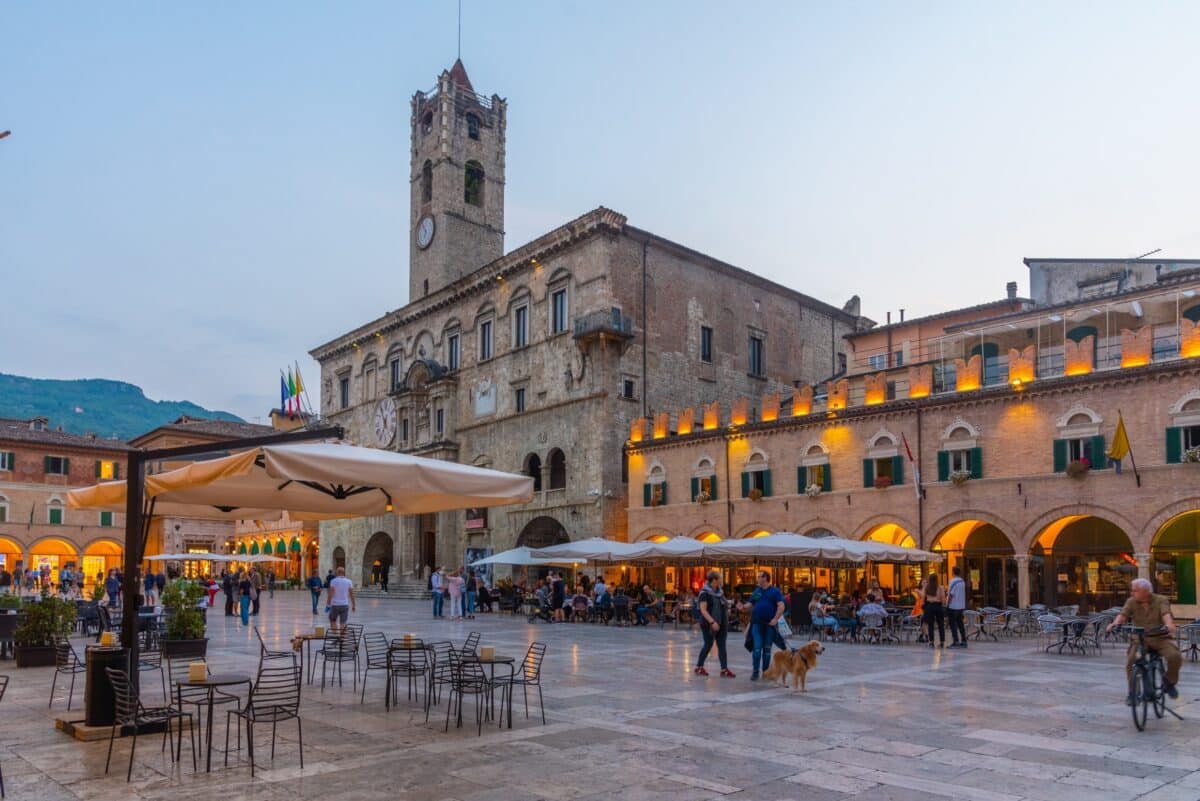 Ascoli Piceno, Italy, September 28, 2021: Palazzo dei Capitani del Popolo in Italian town Ascoli Piceno.