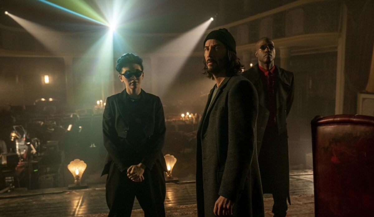 Keanu Reeves, Jessica Henwick, and Yahya Abdul-Mateen II in The Matrix Resurrections (2021)