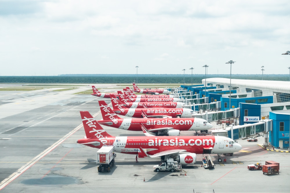Oct 2019 - Kuala Lumpur, Malaysia: Air Asia Airline planes docking at KLIA2. Air Asia is Malaysia low-cost airline and he largest airline in Malaysia by fleet size and destinations.