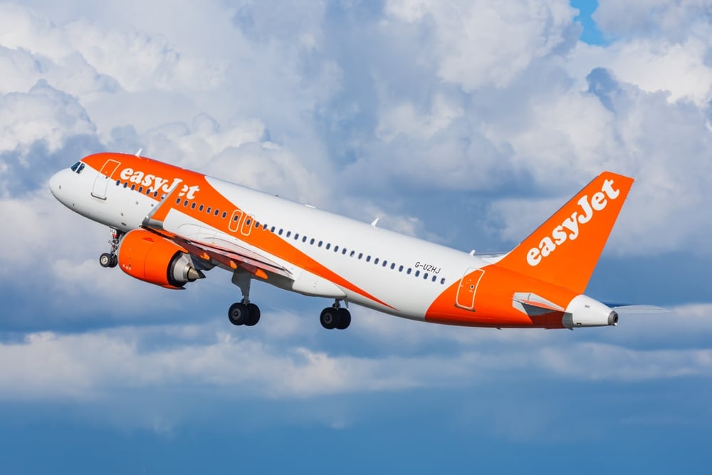 Amsterdam, Netherlands - April 21, 2024: easyJet Airbus A320neo taking off from Amsterdam Schiphol Airport.