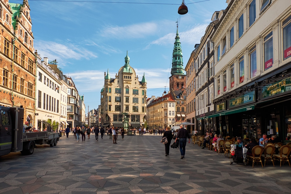 Denmark. Copenhagen. Houses and streets of Copenhagen. City autumn landscape. September 19, 2018