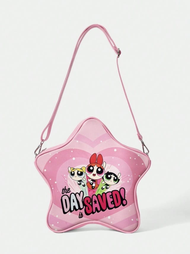 The Powerpuff Girls | ROMWE Cartoon Heart & Star Shaped Strap Crossbody & Backpack
