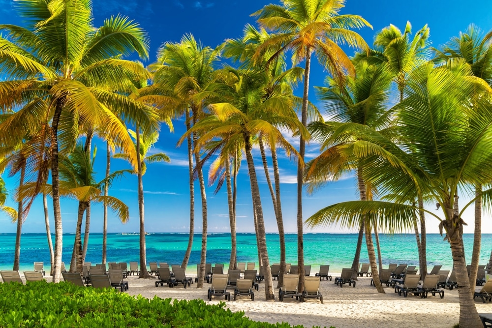 Caribbean sea view, Barcelo Bavaro beach, Punta Cana, Dominican Republic, white sand
