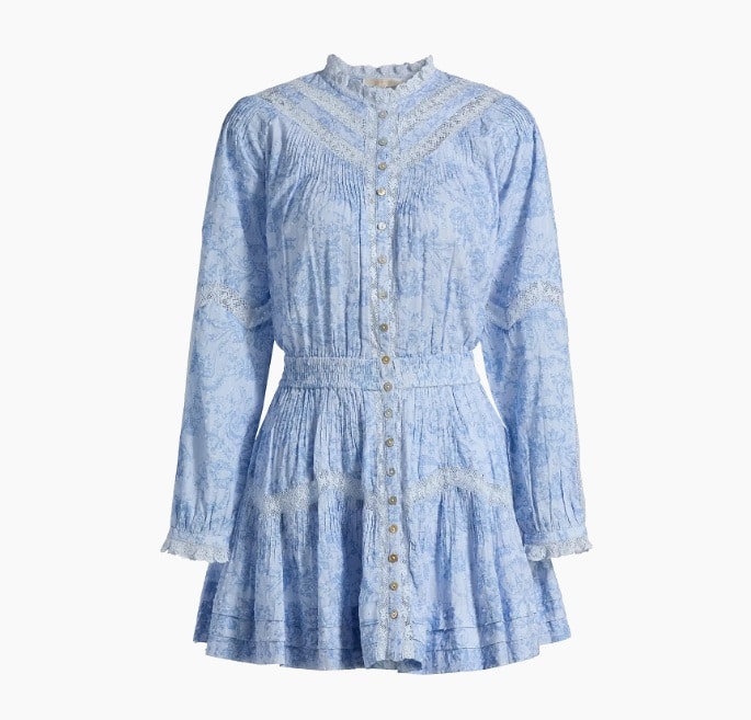 LoveShackFancy LoveShackFancy x Visit Savannah Calia Floral Lace-Trimmed Minidress